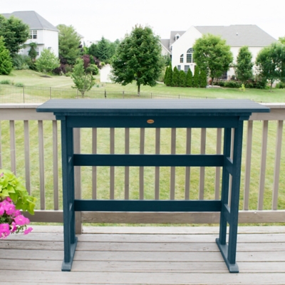 Highwood USA Lehigh Bar Height Balcony Table, Nantucket Blue