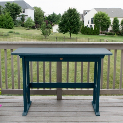 Highwood USA Lehigh Counter Height Balcony Table, Nantucket Blue