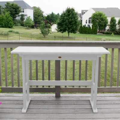 Highwood USA Lehigh Counter Height Balcony Table, White, rollover