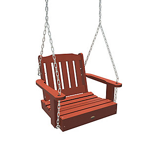 Highwood USA Lehigh Single Seat Swing, Rustic Red, large