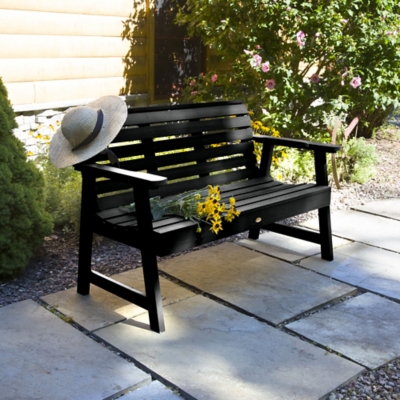 P600009679 Highwood USA Weatherly 4-Foot Garden Bench, Black sku P600009679