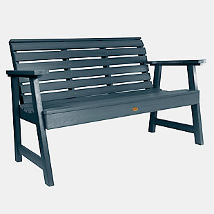 Highwood USA Weatherly 4-Foot Garden Bench, Federal Blue, large