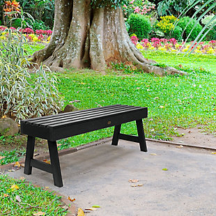 Highwood USA Weatherly 4-Foot Picnic Bench, Black, rollover