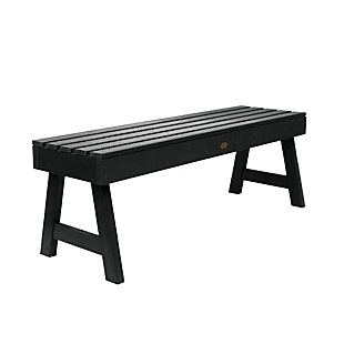 Highwood USA Weatherly 4-Foot Picnic Bench, Black, large