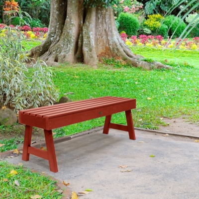 Highwood USA Weatherly 4-Foot Picnic Bench, Rustic Red