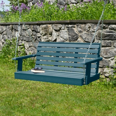 Highwood USA Weatherly 4-Foot Porch Swing, Nantucket Blue