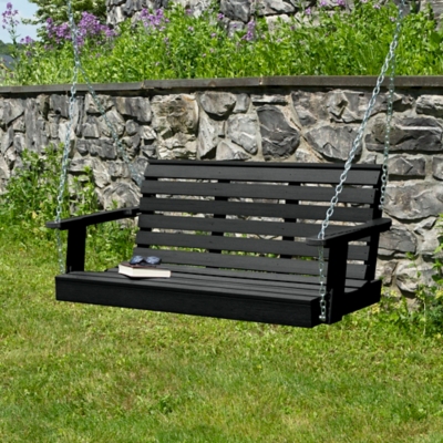 P600009693 Highwood USA Weatherly 4-Foot Porch Swing, Black sku P600009693