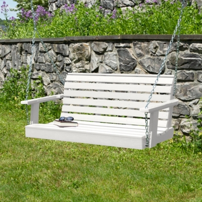 P600009694 Highwood USA Weatherly 4-Foot Porch Swing, White sku P600009694