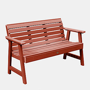 Highwood USA Weatherly 5-Foot Garden Bench, Rustic Red, large