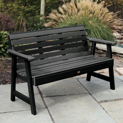 Highwood USA Weatherly 5-Foot Garden Bench, Black