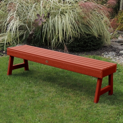 Highwood USA Weatherly 5-Foot Picnic Bench, Rustic Red