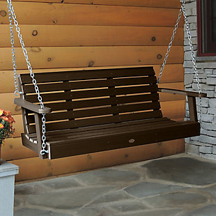 Highwood USA Weatherly 5-Foot Porch Swing, Weathered Acorn, rollover