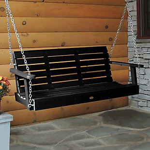 Highwood USA Weatherly 5-Foot Porch Swing, Black, rollover