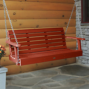 Highwood USA Weatherly 5-Foot Porch Swing, Rustic Red, rollover