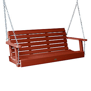 Highwood USA Weatherly 5-Foot Porch Swing, Rustic Red, large