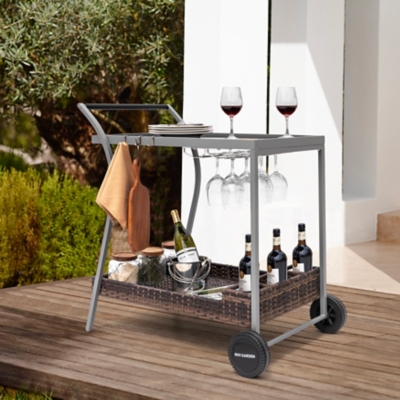 Nuu Garden Outdoor Bar Cart, Gray