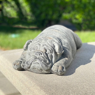 P600010341 Galt International Outdoor Sleeping Bulldog Statue sku P600010341