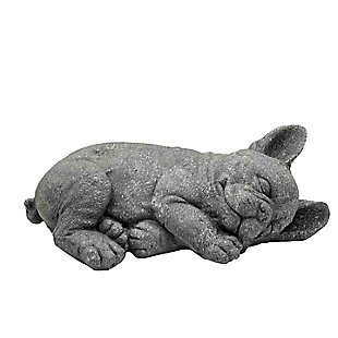 Galt International Grey Polyresin Sleeping French Bulldog Garden Statue 20.5" L, , large