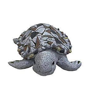 Galt International Mossy Mosaic Shell Resin Sea Turtle Summer Garden Statue 17", , large
