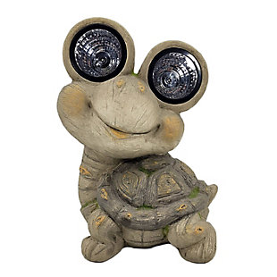Galt International Mossy Turtle with Solar LED Eyes Garden Statue 15.75", , large