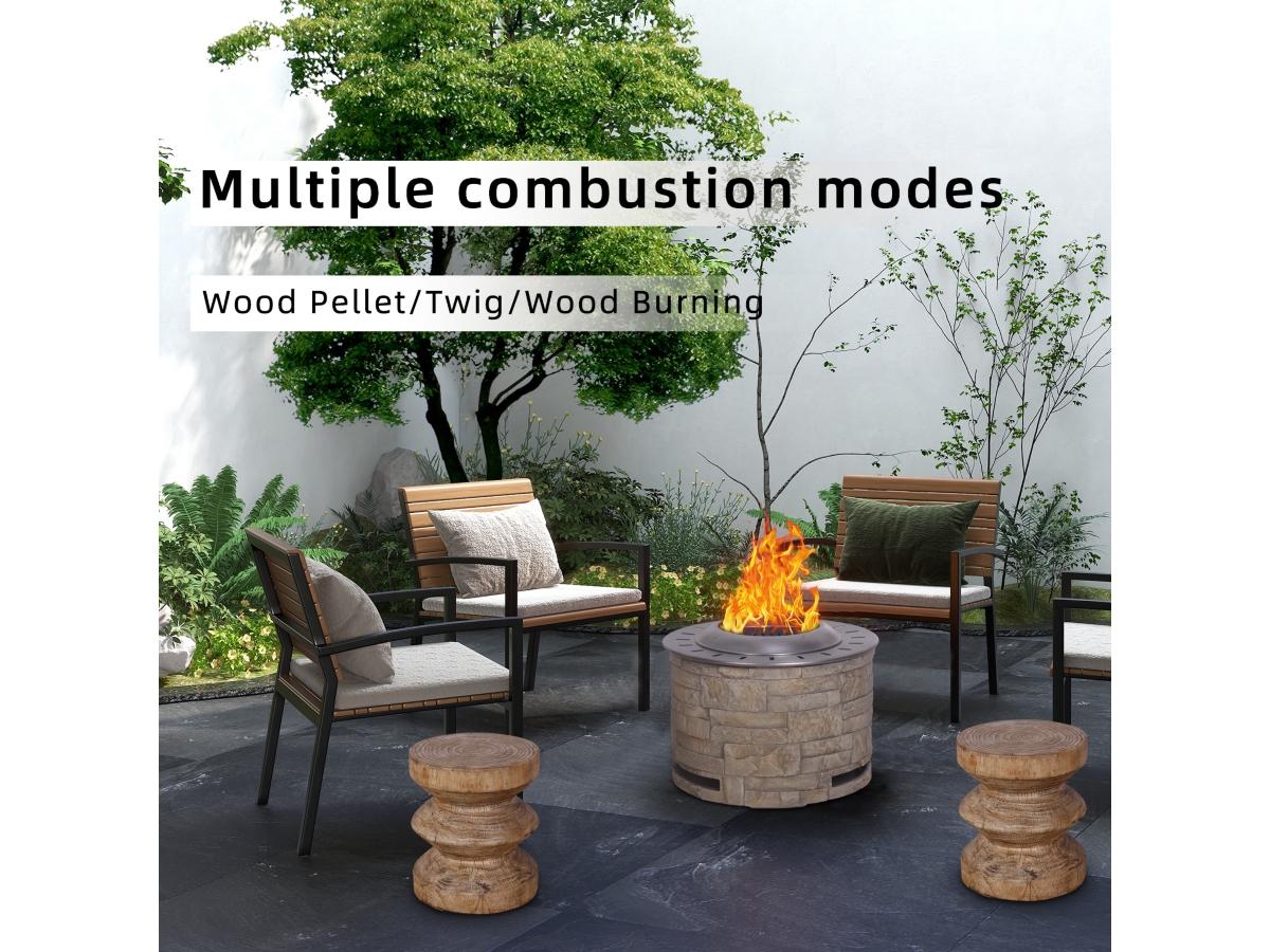 AFTERGLOW Outdoor Smokeless Firepit with Surround | Ashley