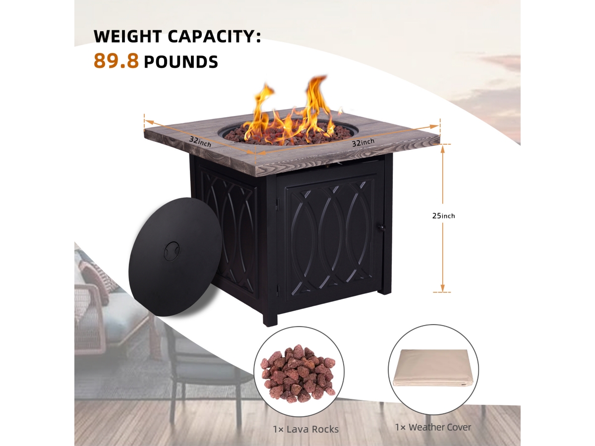 AFTERGLOW Loop Design Outdoor Fire Pit Table | Ashley