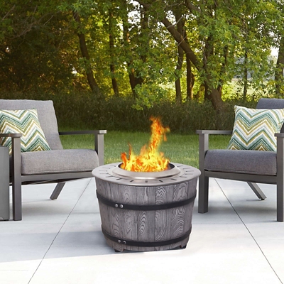 AFTERGLOW Outdoor Smokeless Firepit with Surround, Antique Gray