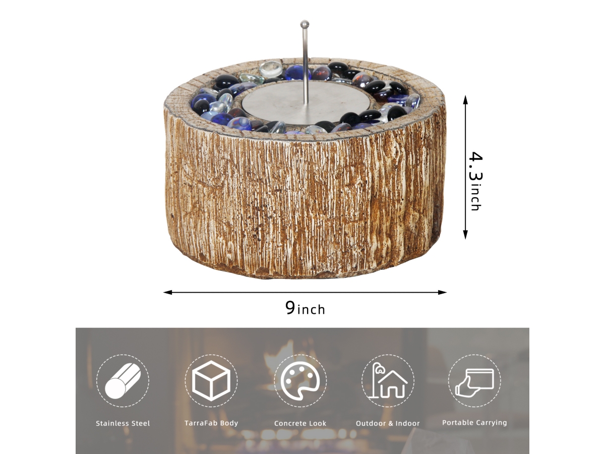 AFTERGLOW Tree Bark Design Outdoor Table Top Fire Bowl | Ashley AFTERGLOW Tree Bark Design Outdoor Table Top Fire Bowl | Ashley