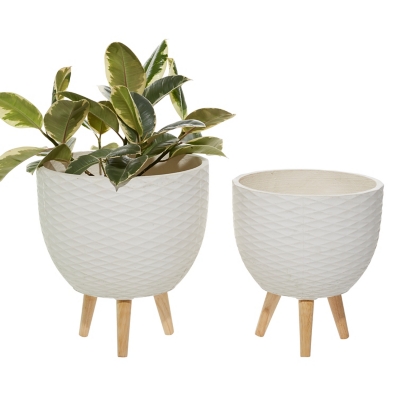 Bayberry Lane Indoor/Outdoor Diamond Planter with Tripod Legs Set of 2, , large