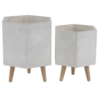 CosmoLiving by Cosmopolitan Indoor/Outdoor Planter with Legs Set of 2, , large