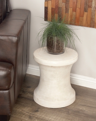 P600010426 Bayberry Lane Outdoor Accent Table, White sku P600010426