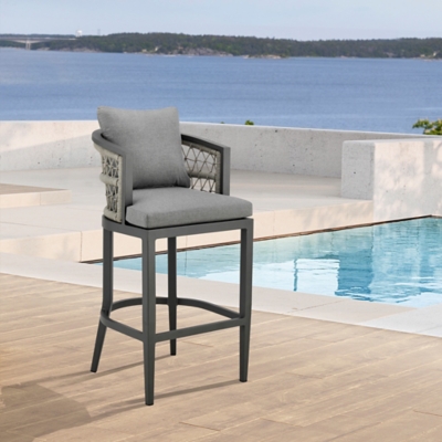 P600010485 Zella Outdoor Patio Counter Stool, Earl Gray sku P600010485