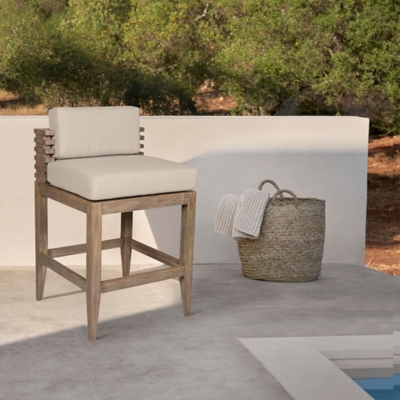 Vivid Outdoor Patio Counter Stool, Taupe