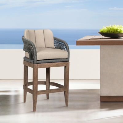 Orbit Outdoor Patio Counter Stool, Taupe