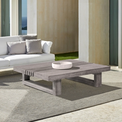 Vivid Outdoor Patio Coffee Table, Gray