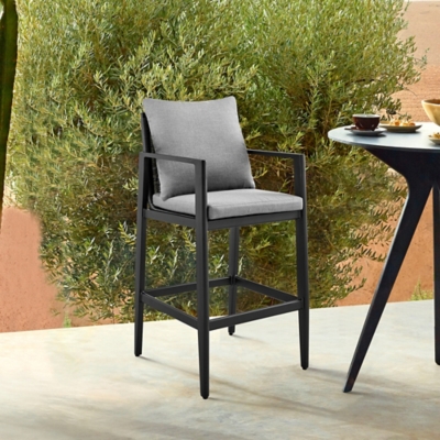 Cayman Outdoor Patio Counter Stool, Dark Gray