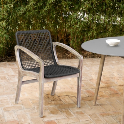 P600010513 Beckham Outdoor Patio Dining Chair, Charcoal sku P600010513