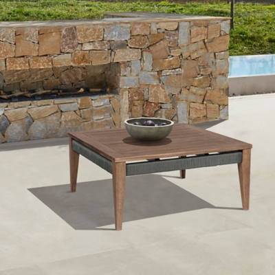 P600010522 Orbit Square Outdoor Patio Coffee Table, Brown sku P600010522