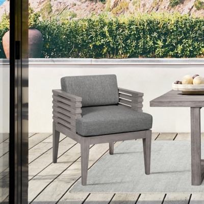 Vivid Outdoor Patio Dining Chair, Light Gray