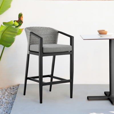 Palma Outdoor Patio Counter Bar Stool, Dark Gray