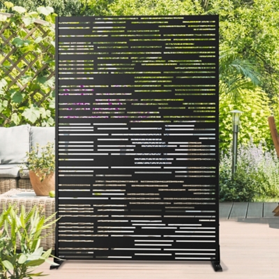 TranquilBreeze Shine Outdoor Privacy Screen Garden Fence, Black