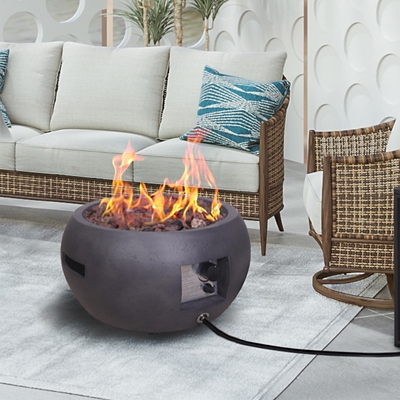 P600010629 Eco Top TerraFab Fire Pit with Lava Rocks, Dark Gr sku P600010629