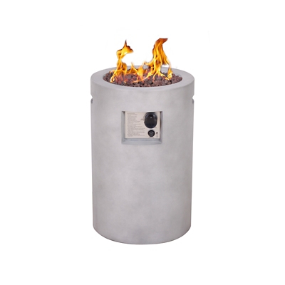 AFTERGLOW TerraFab Round Propane Fire Column with Lava Rocks, , grid