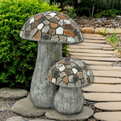 P600010735 Galt International Mushroom Garden Statue, Gray sku P600010735