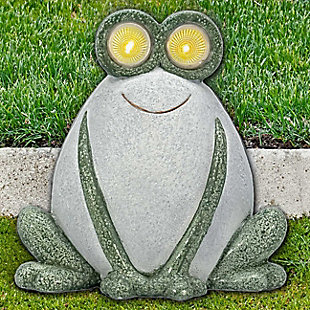 Galt International 13" Frog Garden Statue with LED Solar Eyes, , rollover