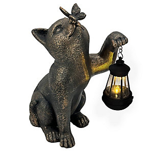 Galt International Solar LED Lantern Cat Statue, , large