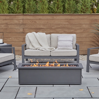 Real Flame Maya Propane Fire Pit, Weathered Slate