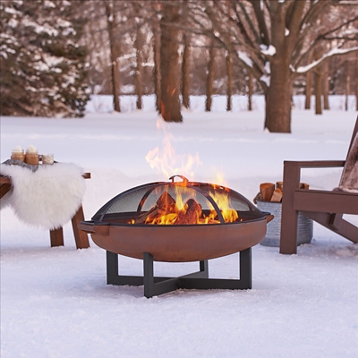 Real Flame La Fleur Wood Burning Fire Pit, Rust