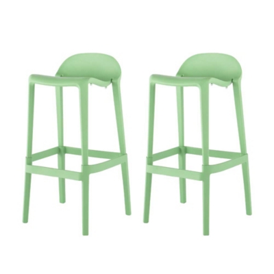 Joyous Bar Stool (Set of 2), Green, large