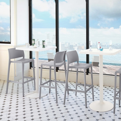 Sensilla Bar Stool (Set of 2), Gray, large